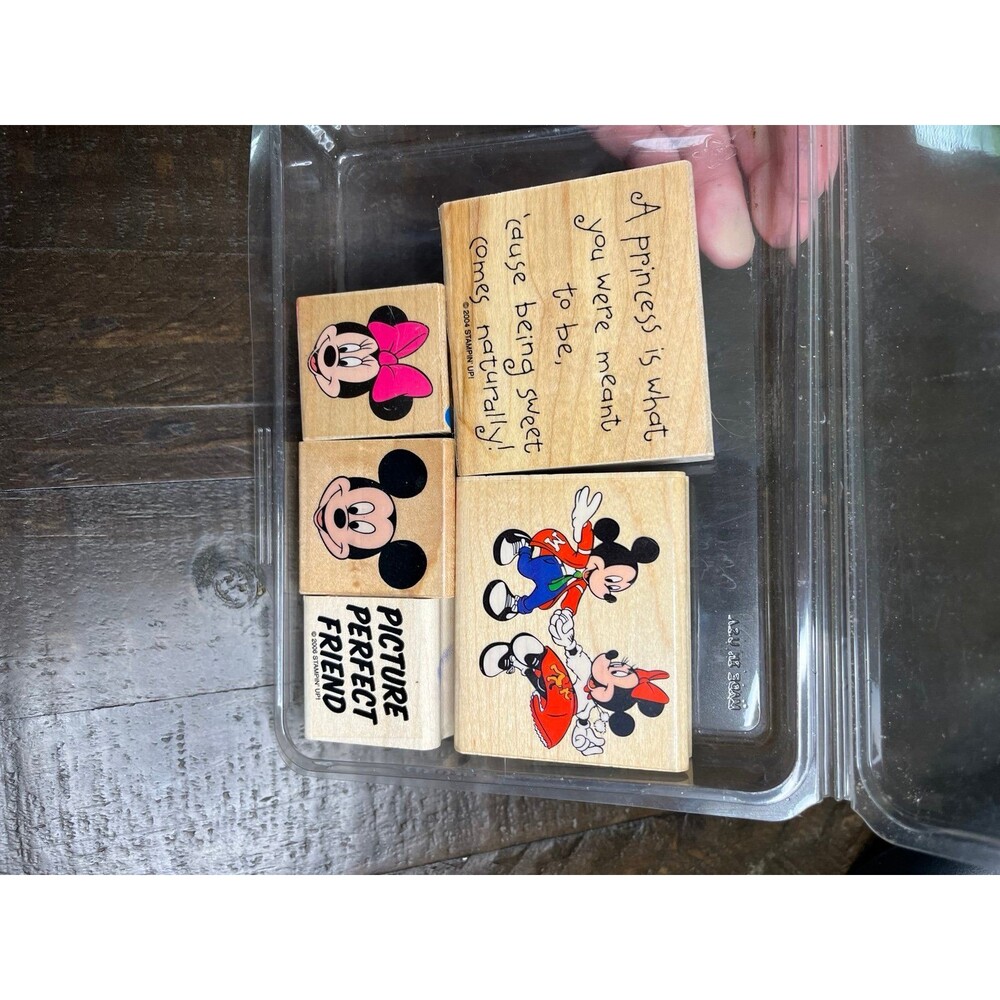 5 Rubber stamp lot  Disney mickey Minnie  rubber stampede